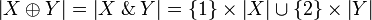\web{X\plus Y} = \web{X\with Y} = \{1\}\times \web X \cup \{2\}\times\web Y