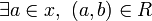 \exists a\in x,\ (a,b)\in R